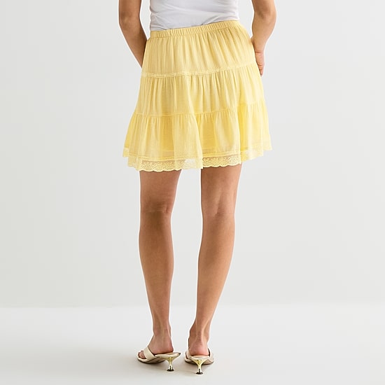 by&by Womens Juniors High Rise Mini A-Line Skirt