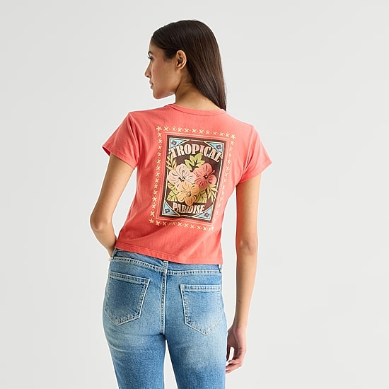 Arizona Womens Juniors Crew Neck Short Sleeve Regular Fit Graphic T-Shirt