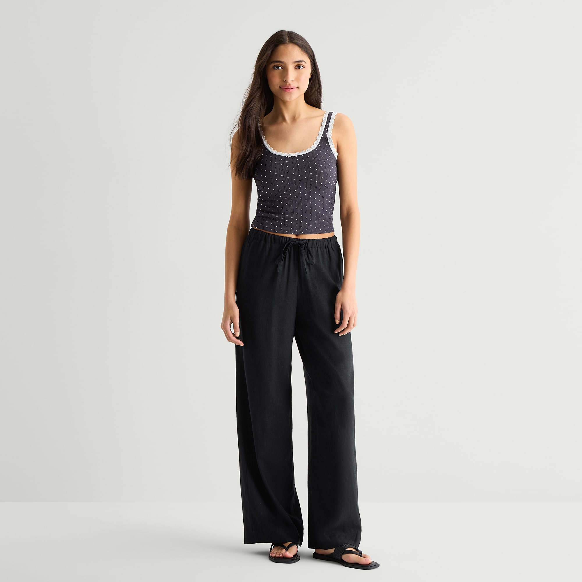 Arizona Womens Juniors Straight Low Rise Drawstring Pant