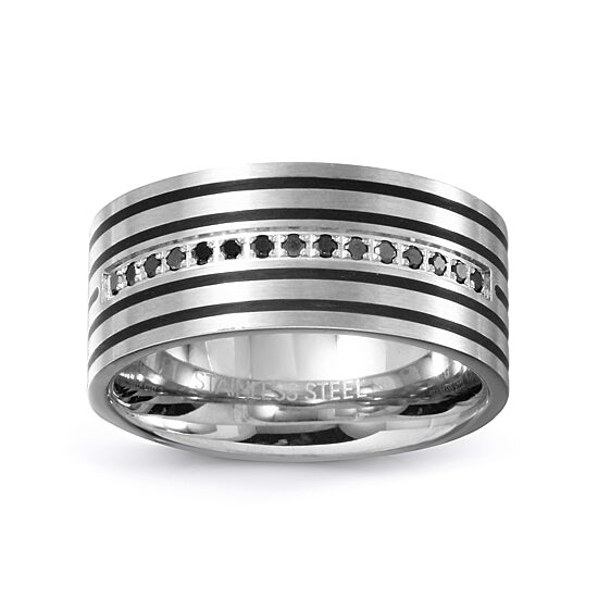 Mens 10MM Stainless Steel Wedding Band