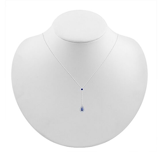Womens Blue Sapphire Sterling Silver 18 Inch Y Necklace