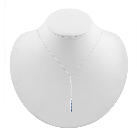 Womens Blue Sapphire Sterling Silver 18 Inch Y Necklace