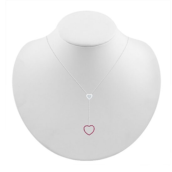 Womens Red Ruby Sterling Silver 18 Inch Y Necklace