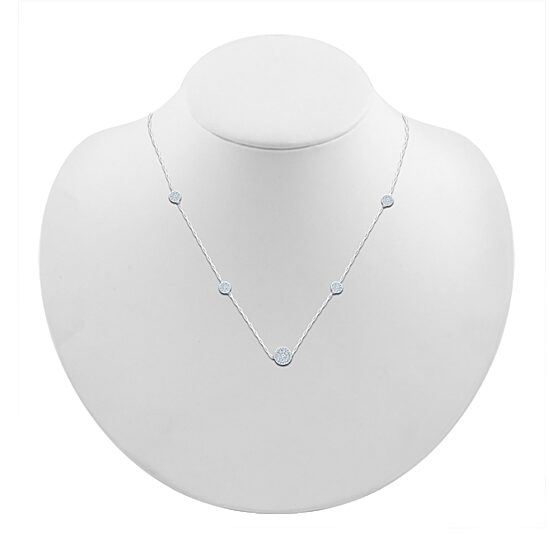 Womens Lab Created White Sapphire Sterling Silver 18 Inch Pendant Necklace