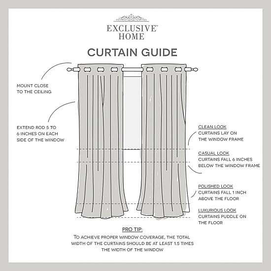 Exclusive Home Curtains Solid Grommet Top Light-Filtering Set of 2 Outdoor Curtain Panel