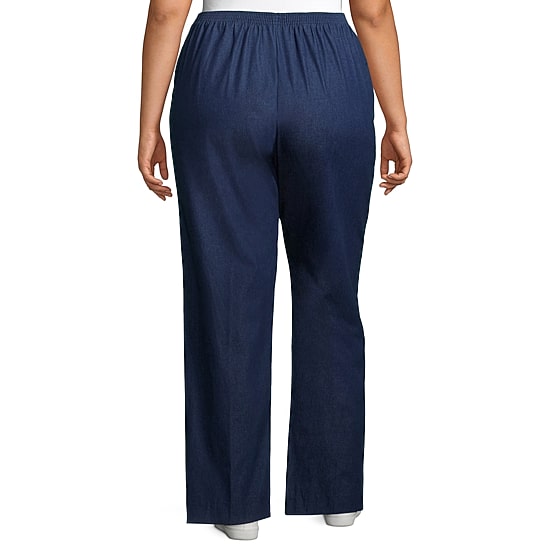 Alfred Dunner Classics Womens Plus Straight Pull-On Pants
