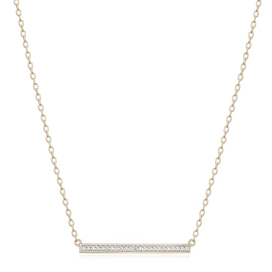 Sparkle Allure Diamond Accent 18K Gold Over Brass 18 Inch Cable Rectangular Pendant Necklace