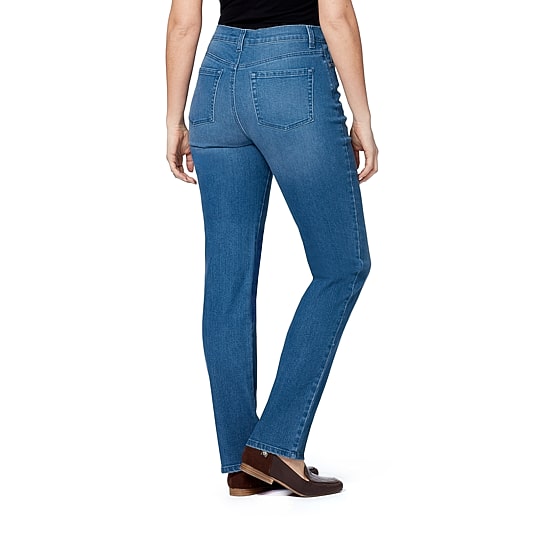 Gloria Vanderbilt Amanda Womens High Rise Stretch Fabric Tapered Leg Jean