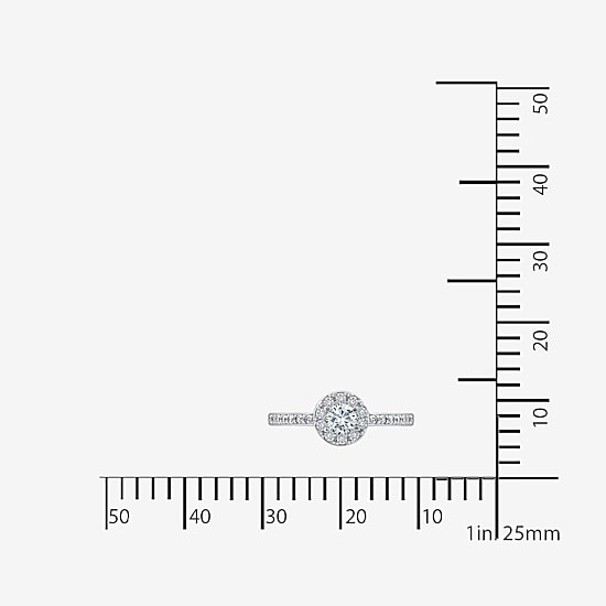DiamonArt® Womens 5/8 CT. T.W. White Cubic Zirconia Sterling Silver Promise Ring