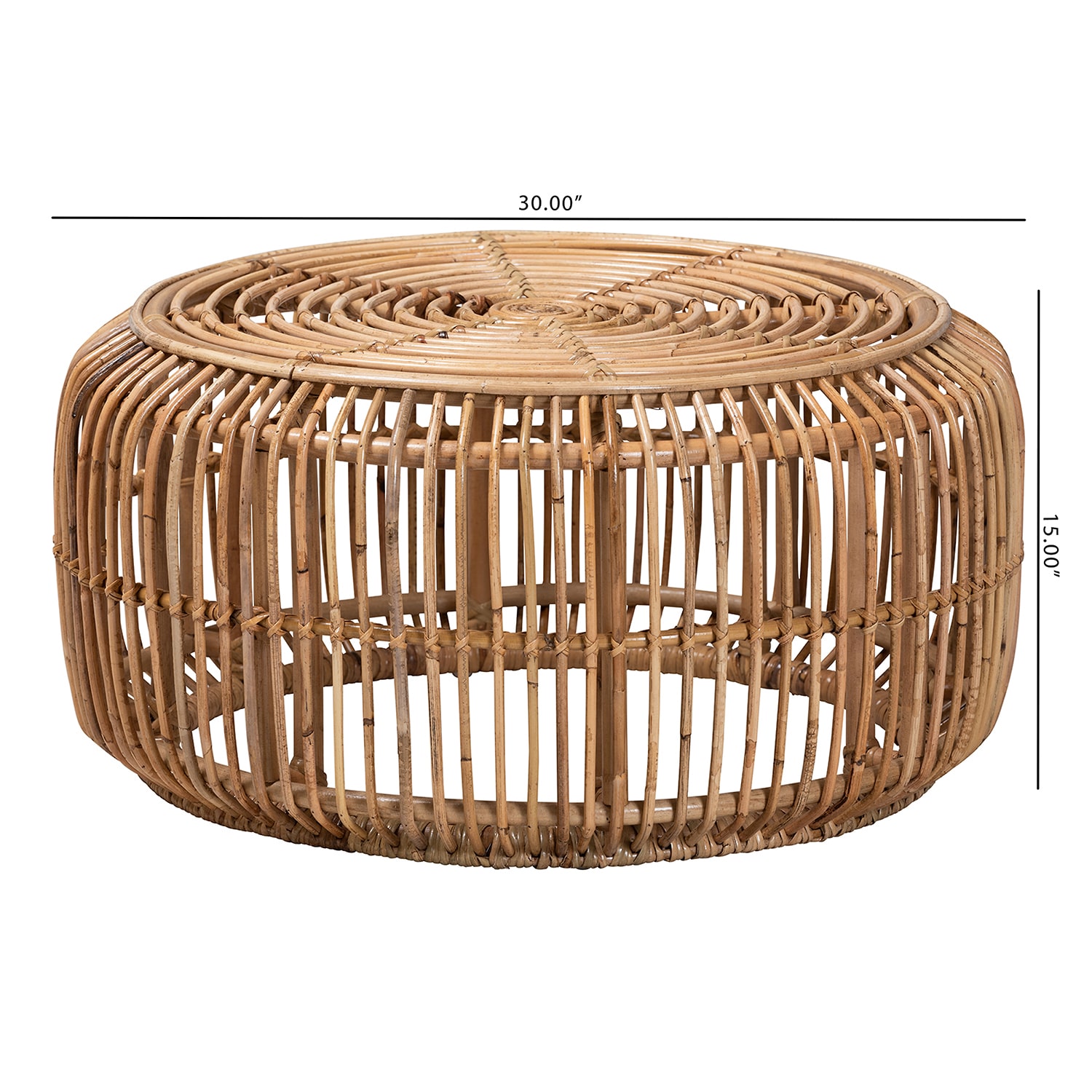 Aliane Rattan Round Rattan Coffee Table