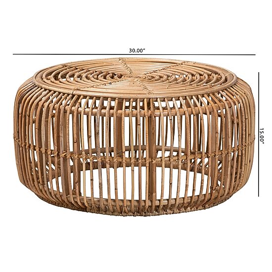 Aliane Rattan Round Rattan Coffee Table