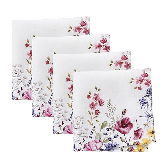 Threadmade Poppy Wildflower 4-pc. Napkins