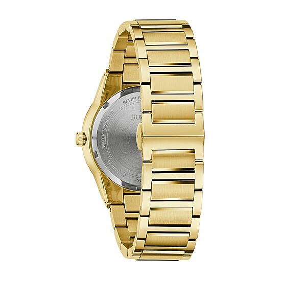 Bulova Mens Gold Tone Stainless Steel Bracelet Watch 97a183