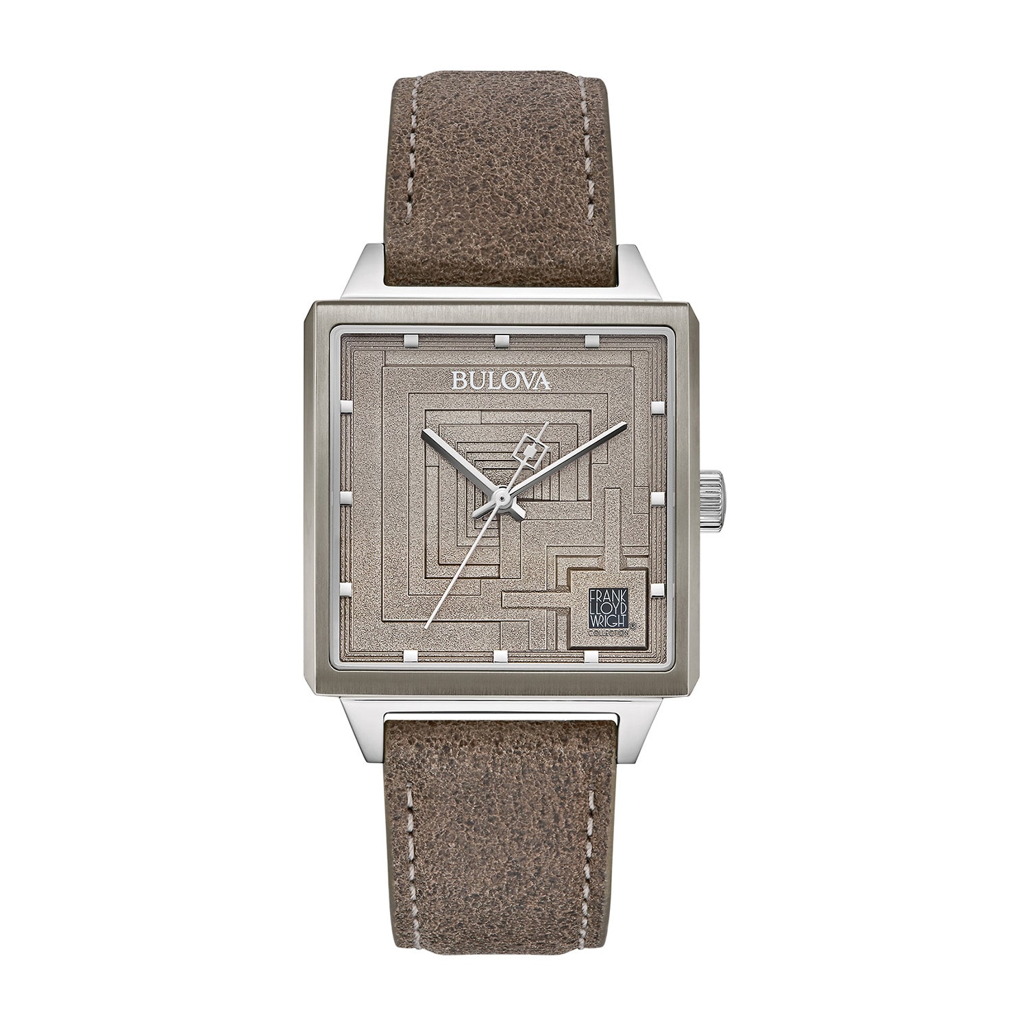 Bulova Mens Leather Strap Watch 96a314