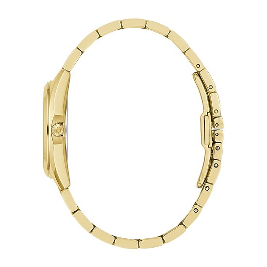Bulova Surveyor Womens Gold Tone Stainless Steel Bracelet Watch 97p172