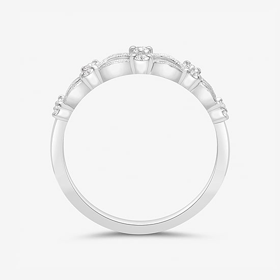 Womens 1/5 CT. Natural White Diamond 10K Gold Ring Guard