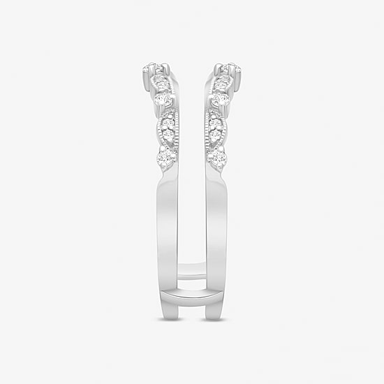 Womens 1/5 CT. Natural White Diamond 10K Gold Ring Guard