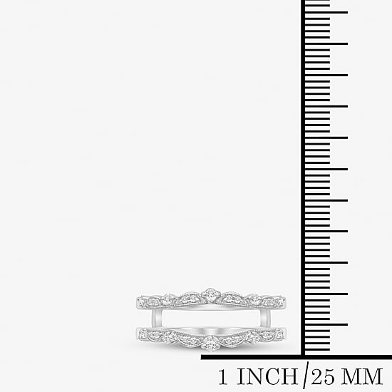 Womens 1/5 CT. Natural White Diamond 10K Gold Ring Guard