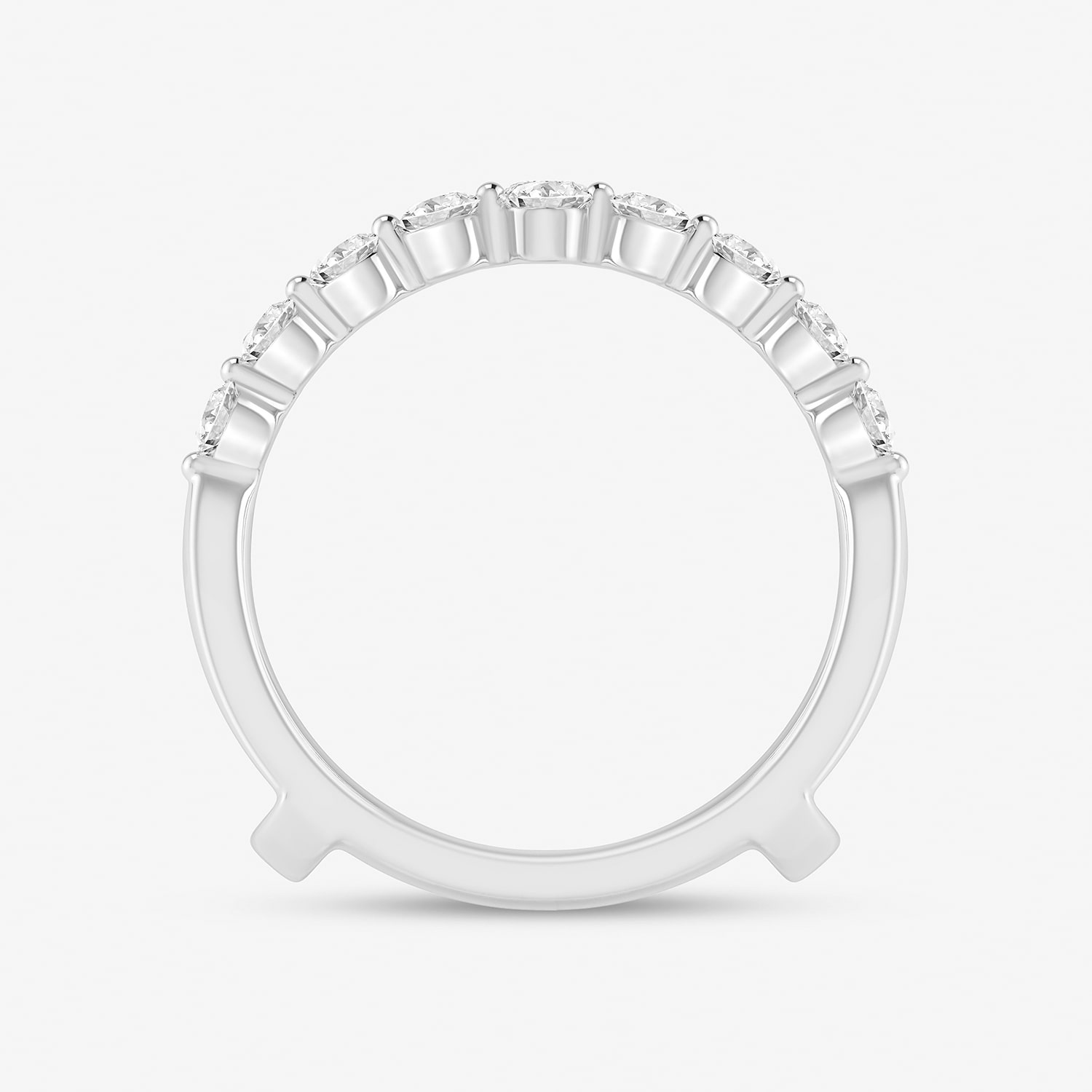 (I / Si2) Womens 1 CT. T.W. Lab Grown White Diamond 14K Gold Ring Guard