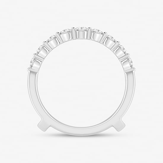 (I / Si2) Womens 1 CT. T.W. Lab Grown White Diamond 14K Gold Ring Guard