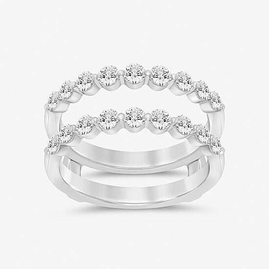 (I / Si2) Womens 1 CT. T.W. Lab Grown White Diamond 14K Gold Ring Guard