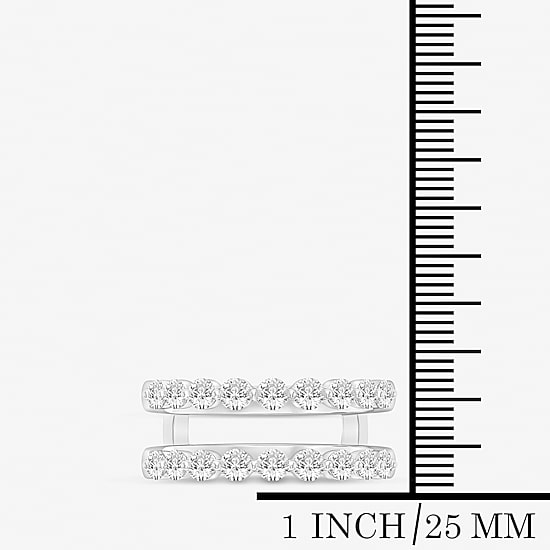 (I / Si2) Womens 1 CT. T.W. Lab Grown White Diamond 14K Gold Ring Guard