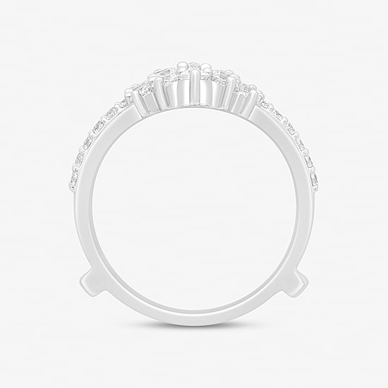 (I / Si2) Womens 1 CT. T.W. Lab Grown White Diamond 14K Gold Ring Guard