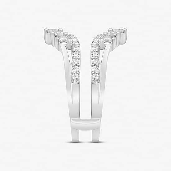 (I / Si2) Womens 1 CT. T.W. Lab Grown White Diamond 14K Gold Ring Guard