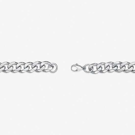 Mens Stainless Steel 9 Inch Solid Cuban Chain Bracelet