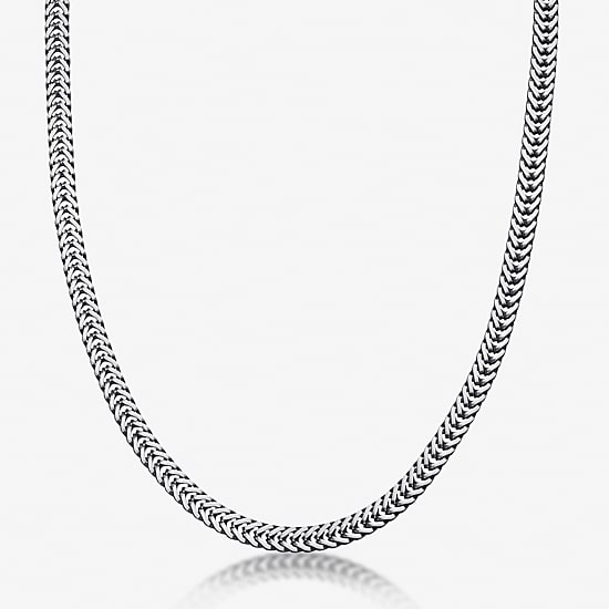 Mens Stainless Steel 24 Inch Herringbone Chain Necklace