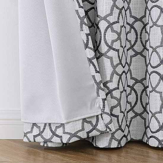 Max Blackout Campbell Geo Jacquard Grommet Top Energy Saving 100% Blackout Single Curtain Panel
