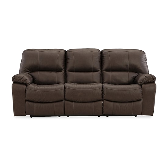 Signature Design By Ashley Leesworth Dual Power Leather Reclining Sofa