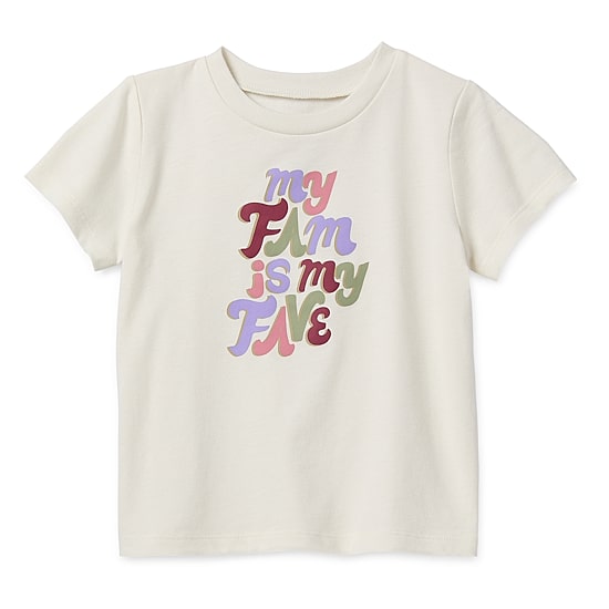Okie Dokie Toddler & Little Girls Round Neck Short Sleeve Regular Fit Graphic T-Shirt