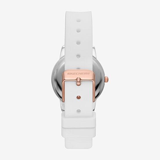 Skechers Womens Crystal Accent White Strap Watch Sr6235
