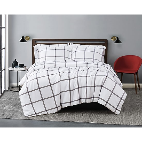 Truly Soft Printed Windowpane Midweight Comforter Set