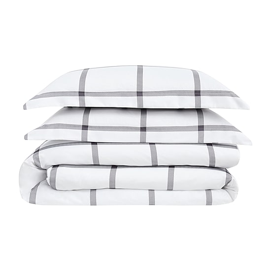 Truly Soft Printed Windowpane Midweight Comforter Set