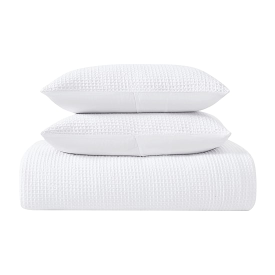 Truly Soft Textured Waffle Midweight Comforter Set
