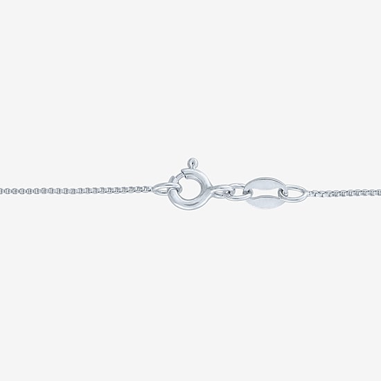 Womens Lab Created White Sapphire Sterling Silver Cross Heart 18 Inch Pendant Necklace