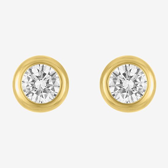 Diamond Addiction (H-I, Vs1) 1 CT. T.W. Lab Grown White Diamond 10K Gold 7mm Round Stud Earrings