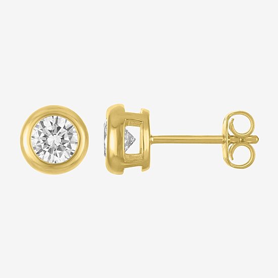 Diamond Addiction (H-I, Vs1) 1 CT. T.W. Lab Grown White Diamond 10K Gold 7mm Round Stud Earrings