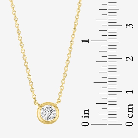 Diamond Addiction (G-H / I1-I2) Womens 1/3 CT. T.W. Lab Grown White Diamond 10K Gold Round 18 Inch Pendant Necklace