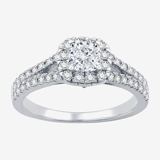 I Said Yes (H-I/I1) Womens 1 CT. T.W. Lab Grown White Diamond Sterling Silver Side Stone Engagement Ring
