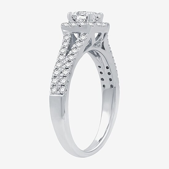 I Said Yes (H-I/I1) Womens 1 CT. T.W. Lab Grown White Diamond Sterling Silver Side Stone Engagement Ring