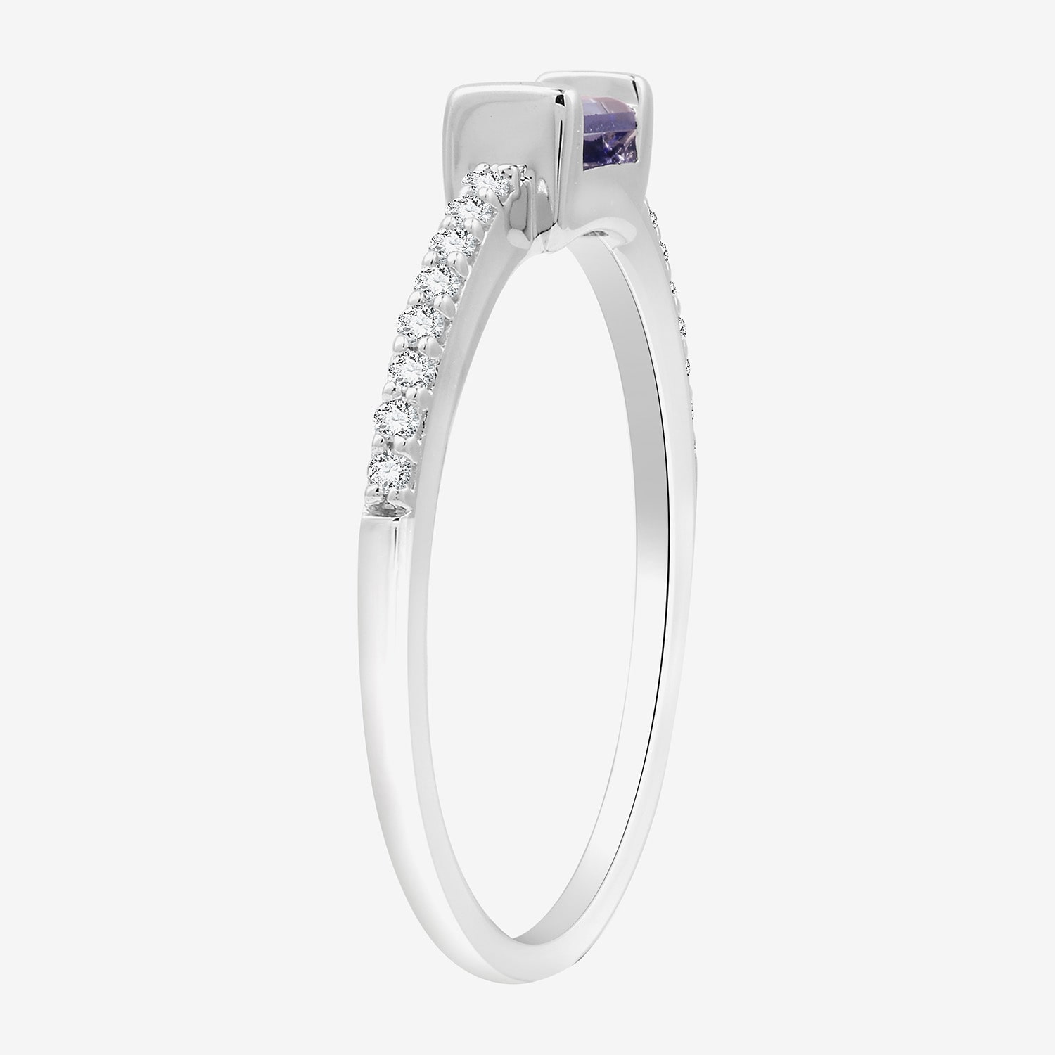 (H-I / I1) Womens 1/10 CT. T.W. Lab Grown White Diamond Sterling Silver Band