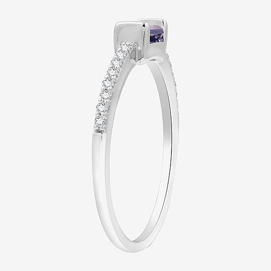 (H-I / I1) Womens 1/10 CT. T.W. Lab Grown White Diamond Sterling Silver Band