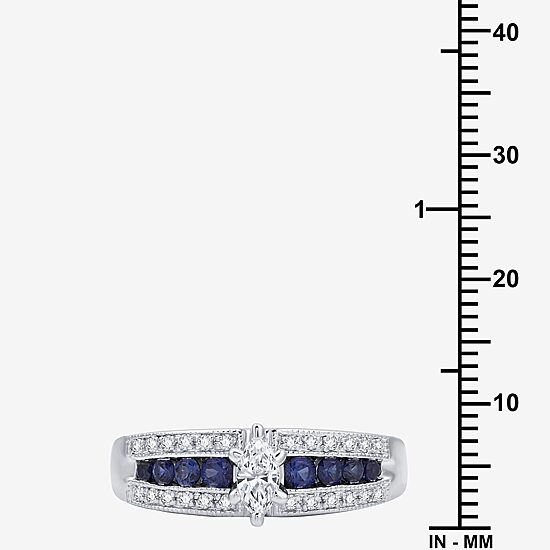 I Said Yes (H-I / I1) Womens 1/3 CT. T.W. Lab Grown White Diamond Sterling Silver Side Stone Engagement Ring