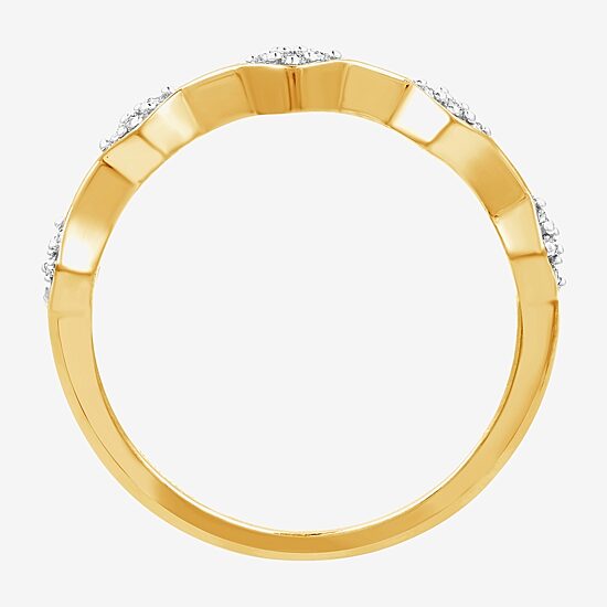 I Said Yes (H-I/I1) Womens 1/10 CT. T.W. Lab Grown White Diamond 14K Gold Over Silver Sterling Silver Wedding Band