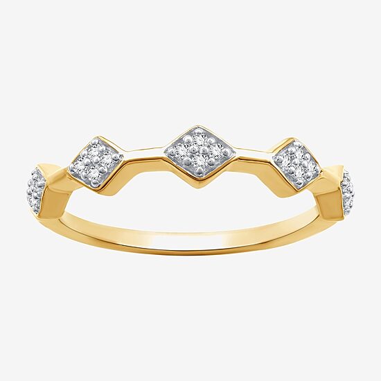 I Said Yes (H-I/I1) Womens 1/10 CT. T.W. Lab Grown White Diamond 14K Gold Over Silver Sterling Silver Wedding Band
