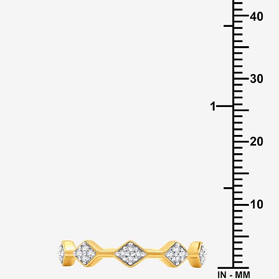 I Said Yes (H-I/I1) Womens 1/10 CT. T.W. Lab Grown White Diamond 14K Gold Over Silver Sterling Silver Wedding Band