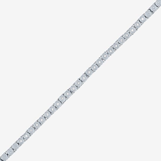 (G-H / I1- I2) Womens 1/10 CT. T.W. Lab Grown White Diamond Sterling Silver 7.25 Inch Tennis Bracelet